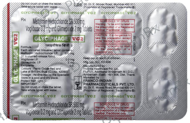 Glyciphage VG 2mg Tablet SR 10s