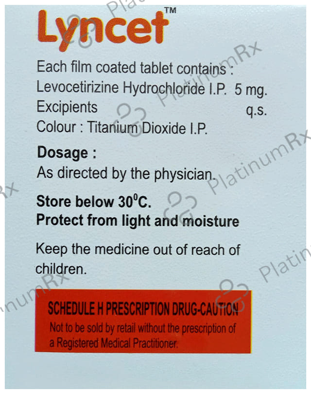 Lyncet 5mg Tablet 10 Tablet Helplab Health Pvt