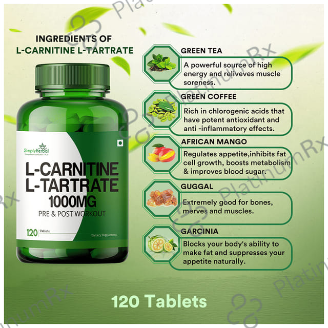 Simply Herbal L-Carnitine L-Tartrate 1000mg Tablet