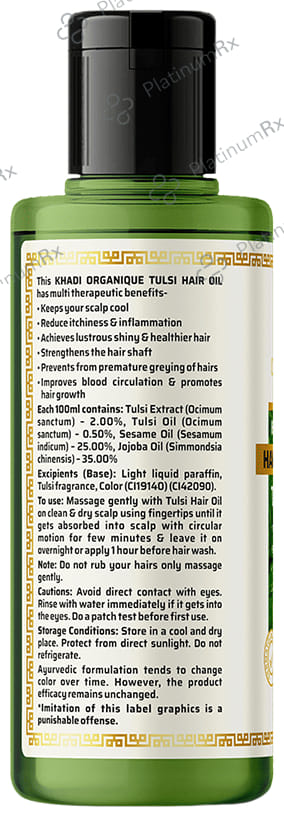 Khadi Organique Khadi Hair Oil Tulsi