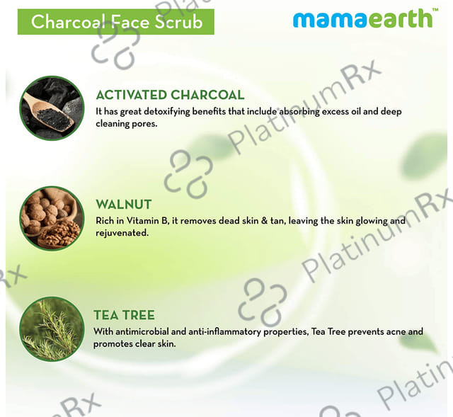 Mamaearth Charcoal Face Scrub - Paraben & SLS-Free - For All Skin Types