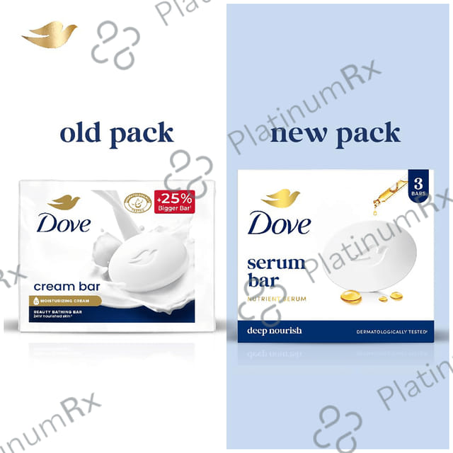 Dove Cream Beauty Bathing Bar for Soft, Smooth & Moisturised Skin (125gm Each)