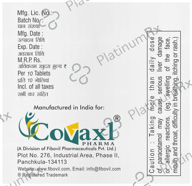 Vaxospas P 20/325mg Tablet 10s