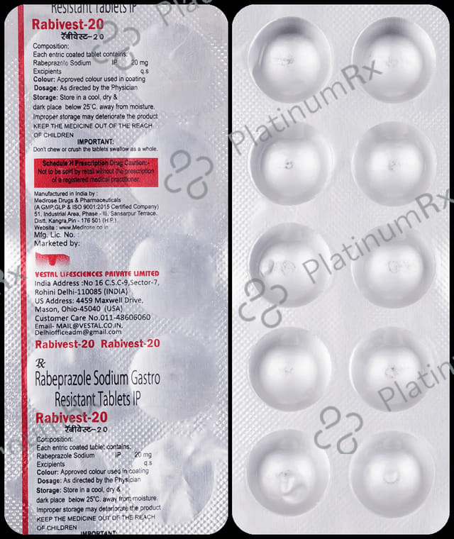 Rabivest 20mg Tablet