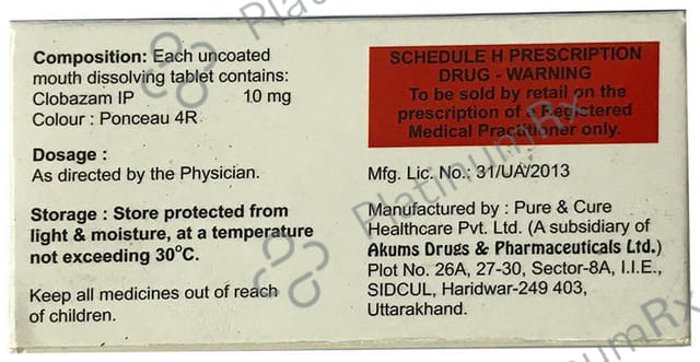 Adclobaz 10mg Tablet MD 10s