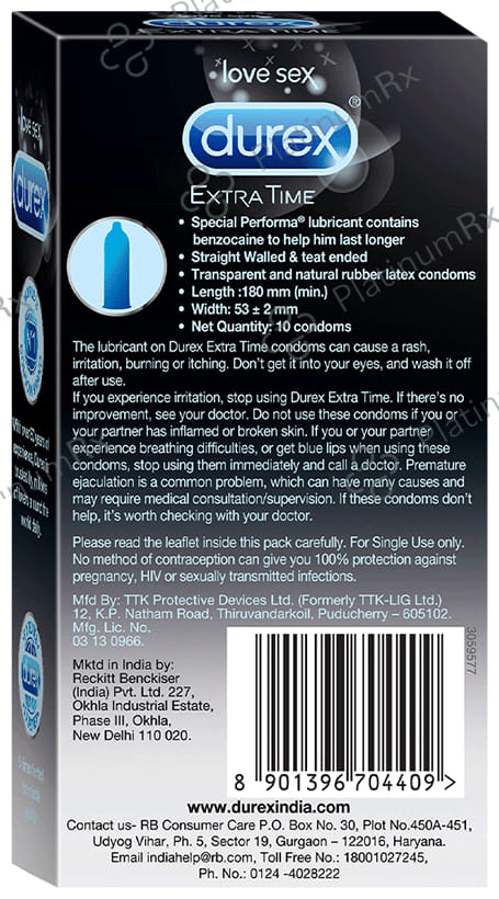 Durex Extra Time Condom 10s