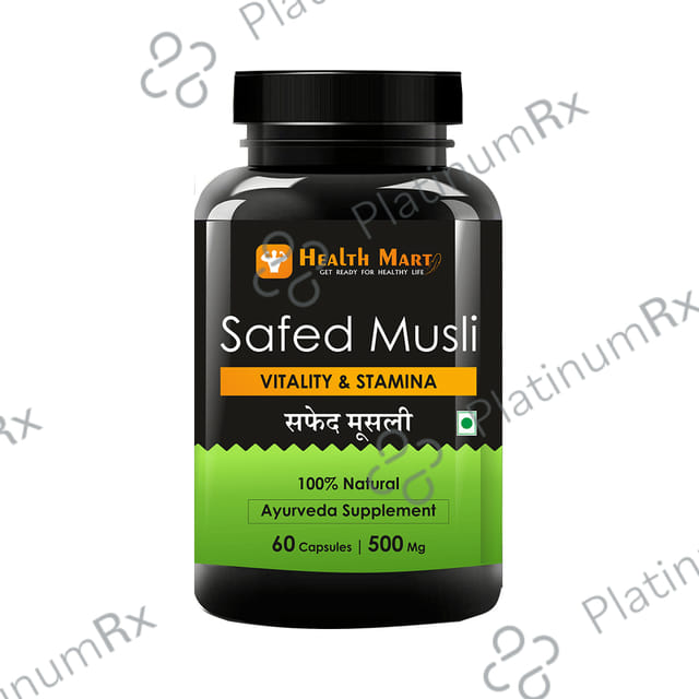 Health Mart Safed Musli 500mg Caspule for Vitality & Stamina