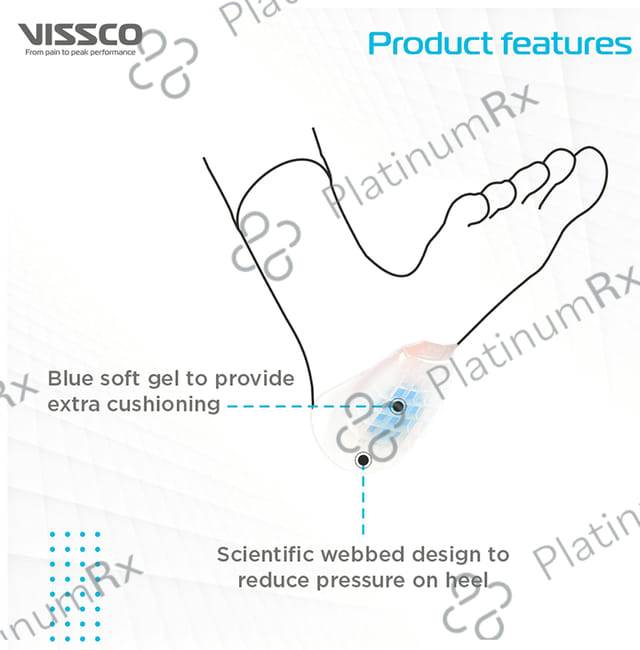 Vissco Core Heel Cushion with Blue Soft Gel 0726 Universal Blue