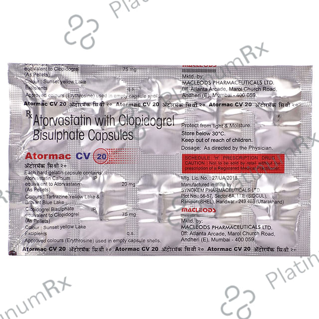 Atormac CV 20/75mg Capsule 10s