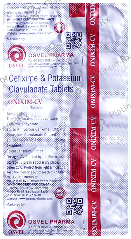 Onixim CV 200/125mg Tablet 10s