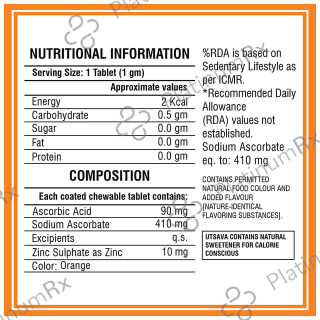 Nector Immunity VItamin C Orange Flavour Chewable Tablet 30s