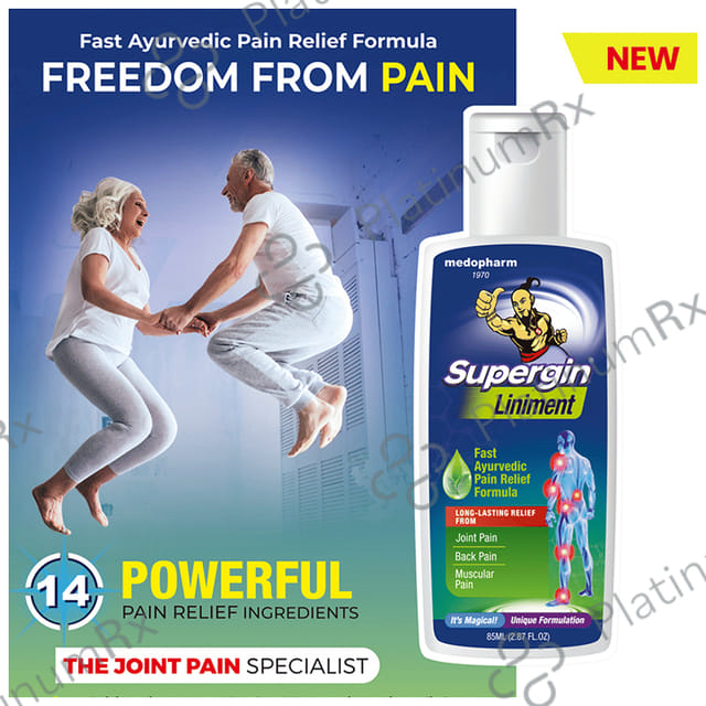 Supergin Liniment Fast Ayurvedic Pain Relief Formula with 10gm Ointment Free