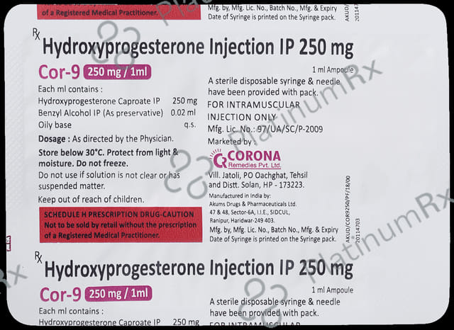 Cor 9 250mg Injection 1s