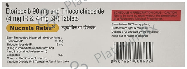 Nucoxia Relax 90/8mg Tablet 10s