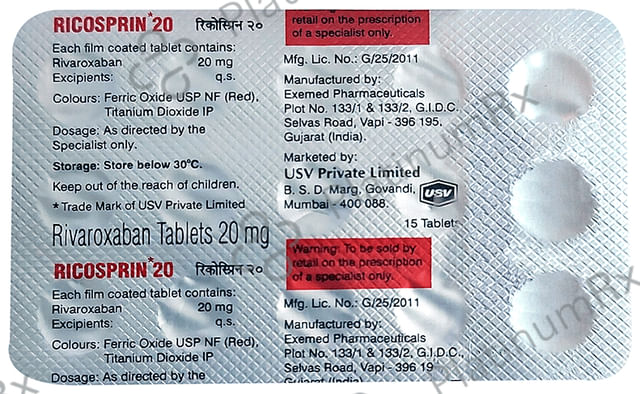 Ricosprin 20mg Tablet 15s