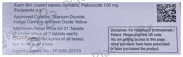 Palbace 100mg Tablet 21s