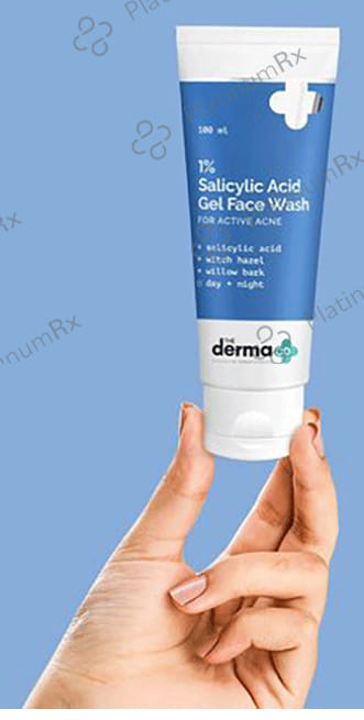The Derma Co 1% Salicylic Acid Day & Night Face Wash Gel For Active Acne 100ml