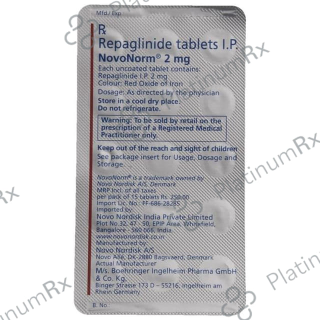 Novonorm 2mg Tablet 15s