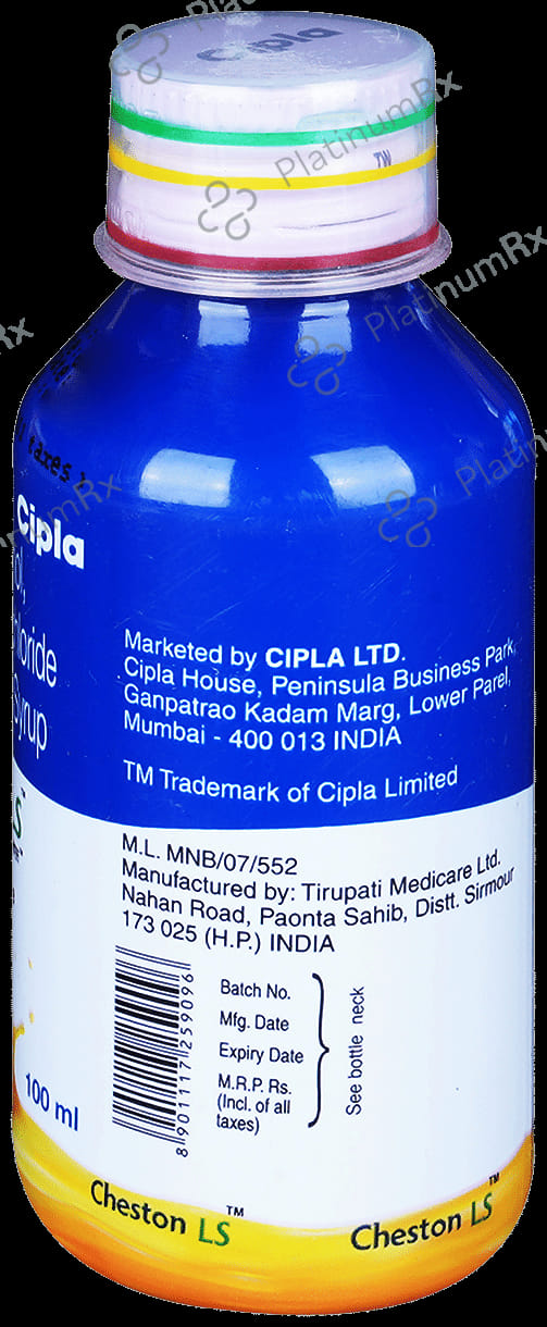 Cheston LS Syrup Sugar Free