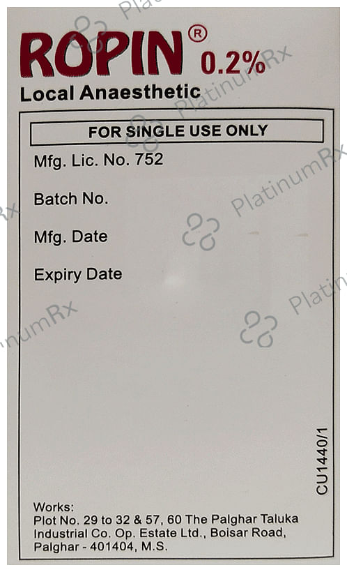 Ropin 0.2% Injection 50 Injection