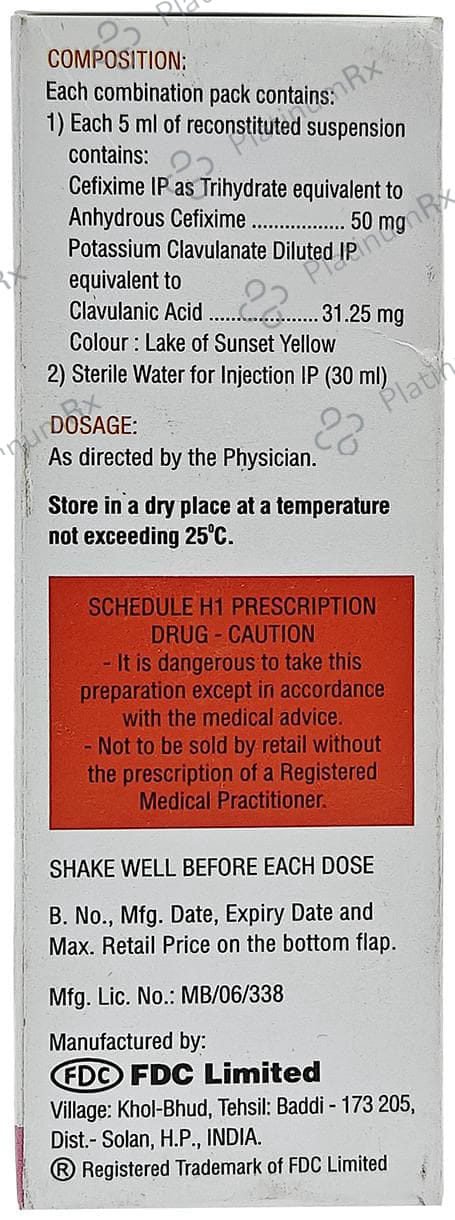 Zifi CV 50mg Dry Syrup 30ml