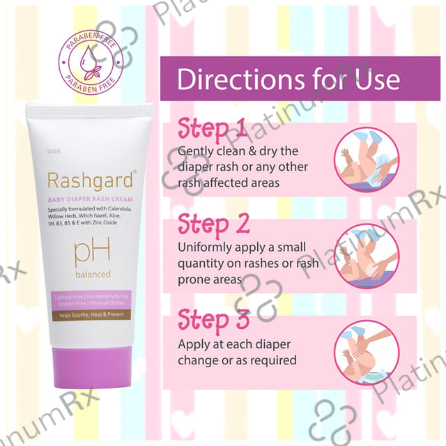 Rashgard PH Balanced Baby Diaper Rash Cream (50gm Each) 2 Tube