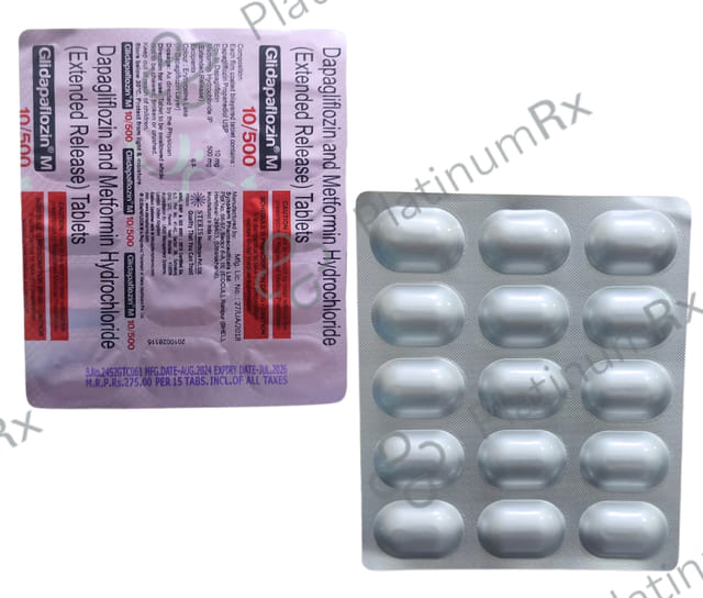 Glidapaflozin M 10/500mg Tablet ER 15s