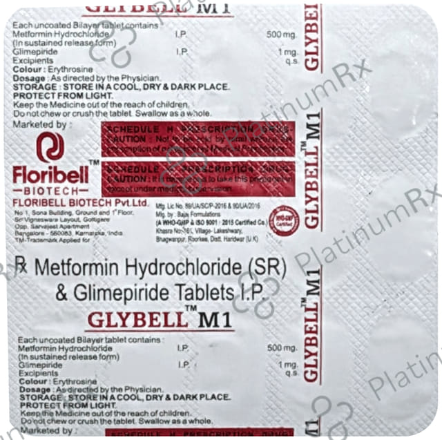 Glybell M 1/500mg Tablet 15s