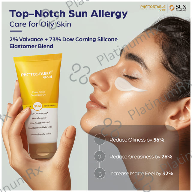 Photostable Gold Sunscreen SPF 55 Gel 50gm