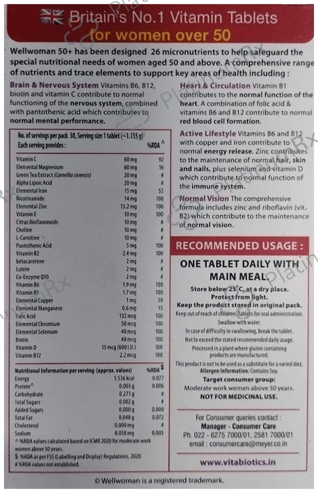 Wellwoman 50 Plus Health Supplement for Women Tablet 30s