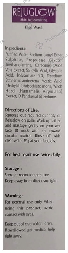 Rejuglow Face Wash with Glycolic & Salicylic Acid - For Skin Rejuvenation 200 Face Wash