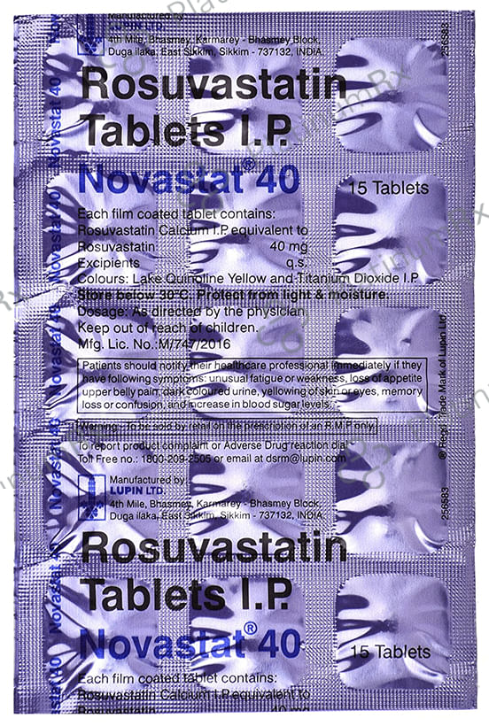 Novastat 40mg Tablet 15s