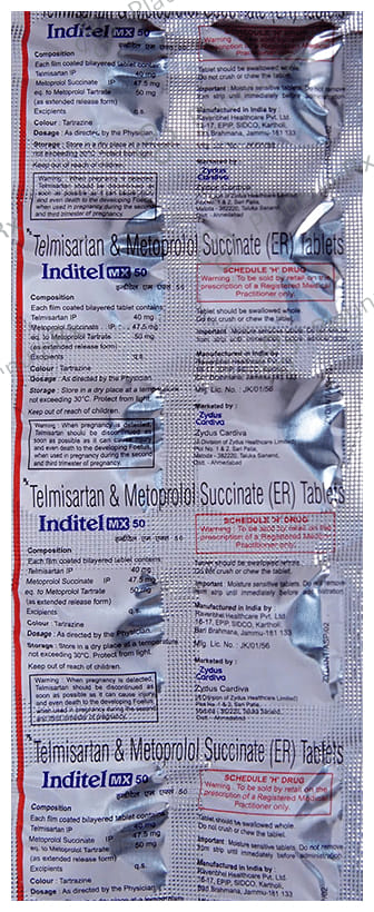 Inditel MX 50/40mg Tablet ER 10s