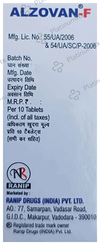 Alzovan F 0.25/20mg Tablet