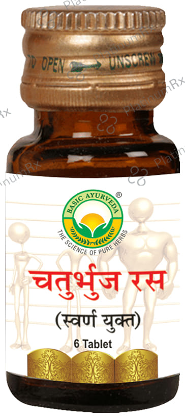 Basic Ayurveda Chaturbhuj Ras with Gold 6 tablets