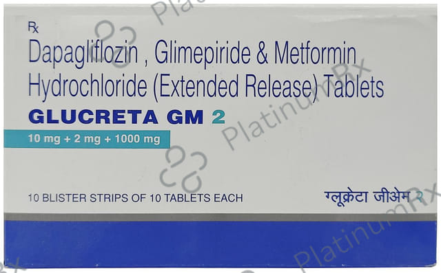 Glucreta GM 10/2/1000mg Tablet 10s