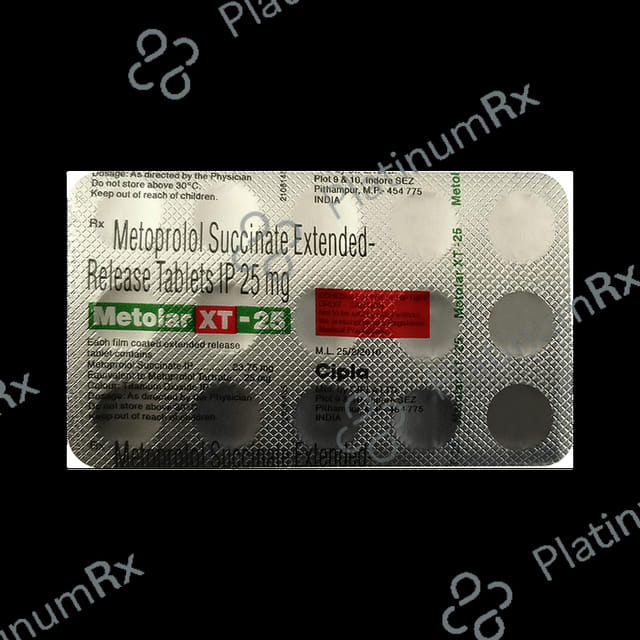 Metolar XT 25mg Tablet ER 15s