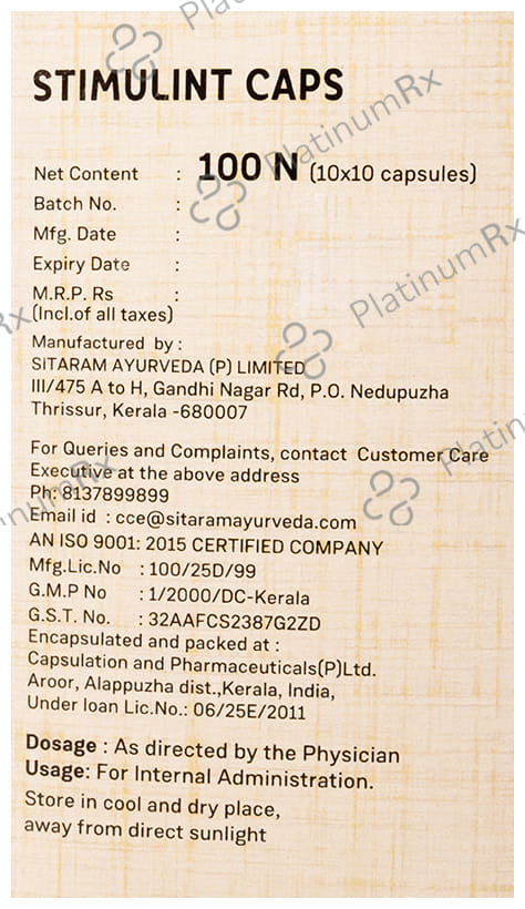 Sitaram Ayurveda Stimulant Capsule