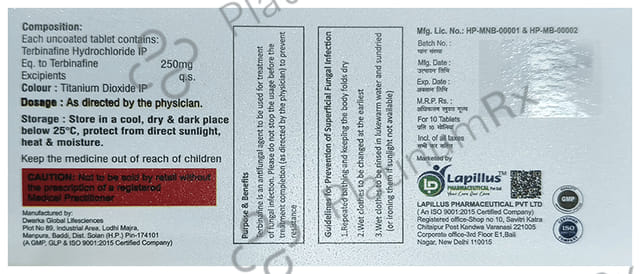 TerbiLap 250mg Tablet 10s