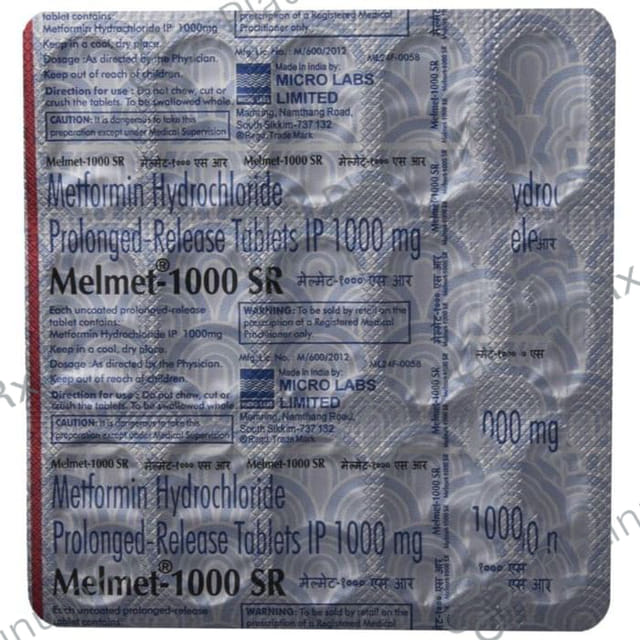 Melmet SR 1000mg Tablet 15s