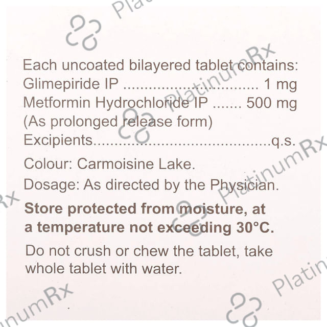 Glucoryl M 1/500mg Tablet PR 15s