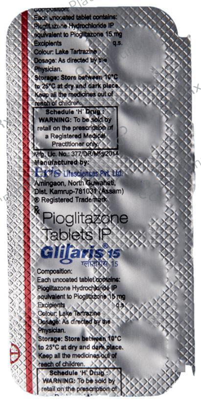 Glitaris 15mg Tablet 10s