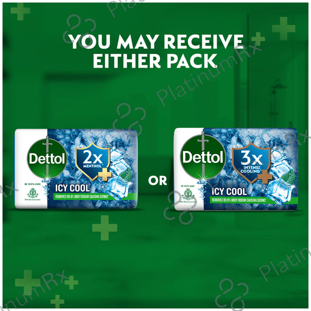 Dettol Icy Cool Bathing Soap Bar with 3X Menthol 150gm