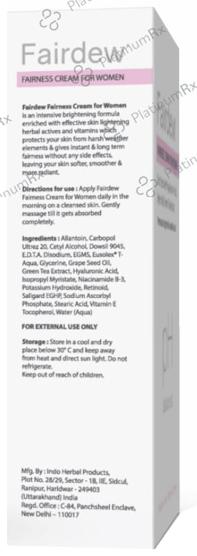 Fairdew PH Balanced Fairness Cream for Women (50gm Each) 2 Tube