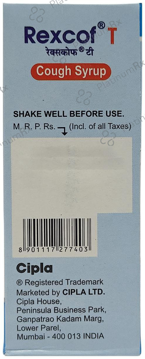 Rexcof T 15/50/1.5mg Syrup 100ml