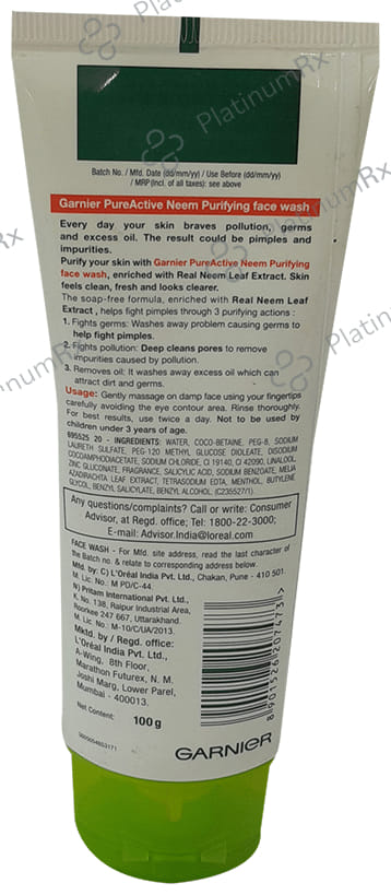Garnier Skin Naturals Pure Active Purifying Face Wash 100 Face Wash