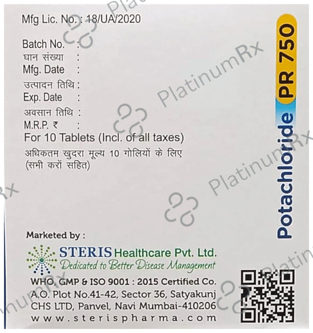 Potachloride PR 750mg Tablet 10s