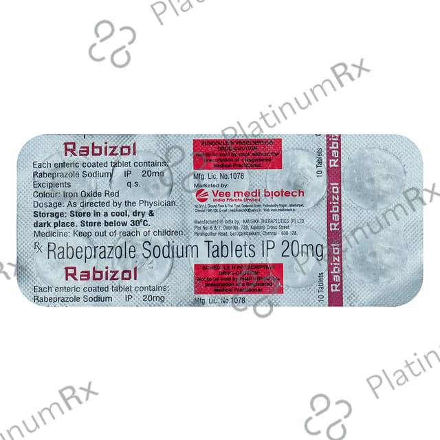 Rabizole 20mg Tablet 10 Tablet RSR Health
