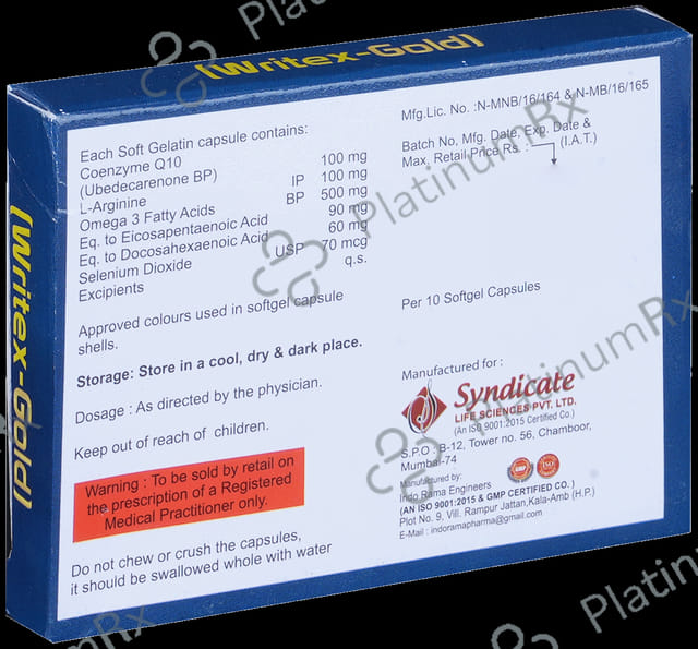 Writex-Gold Soft Gelatin Capsule