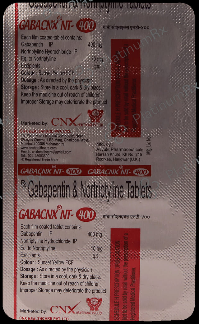 Gabacnx NT 400mg/10mg Tablet 10s